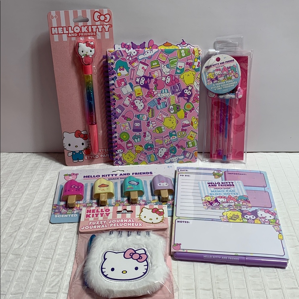 Hello Kitty & Friends & Snack Shop Merch Bundle School, Journal, Notes by Sanrio